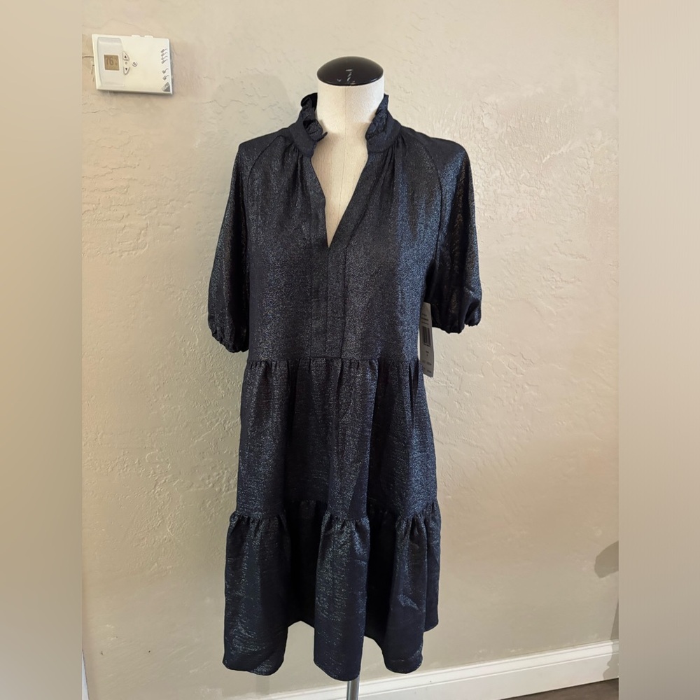 MSK Shimmer Tiered Short Sleeve Dress sz Small NWT
